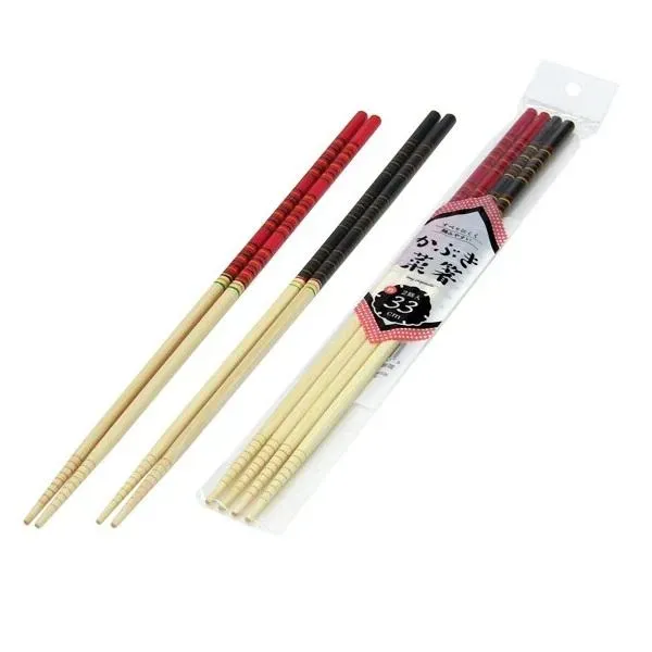 Neo Tokyo Cooking Chopsticks Kabuki Colors Black & Red kokkepinner 33 cm 2-pakning bambus