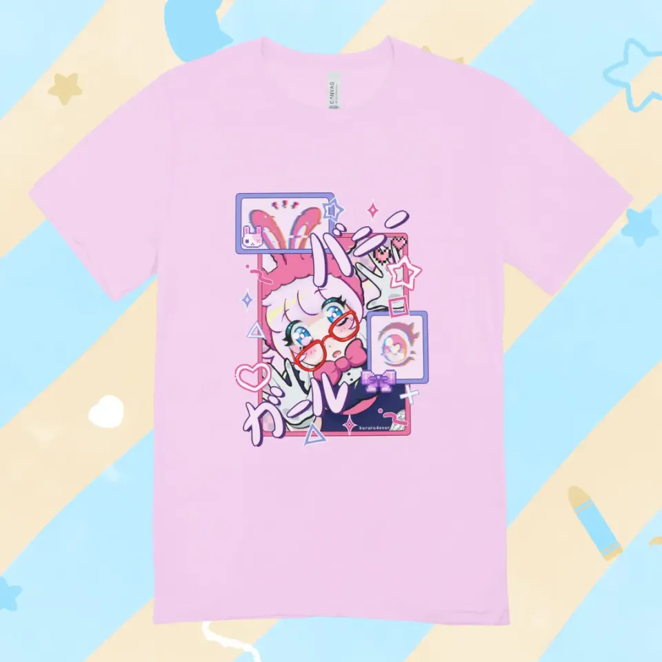 Kururu4ever Limited Bunny Girl Pink Shirt skjorte M 100 % bomull