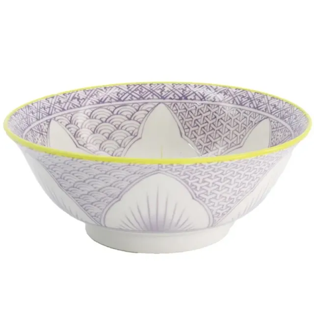 Neo Tokyo Japanese Ramen Porcelain Bowl Purple Lily Flowers ramenbolle 1200 ml