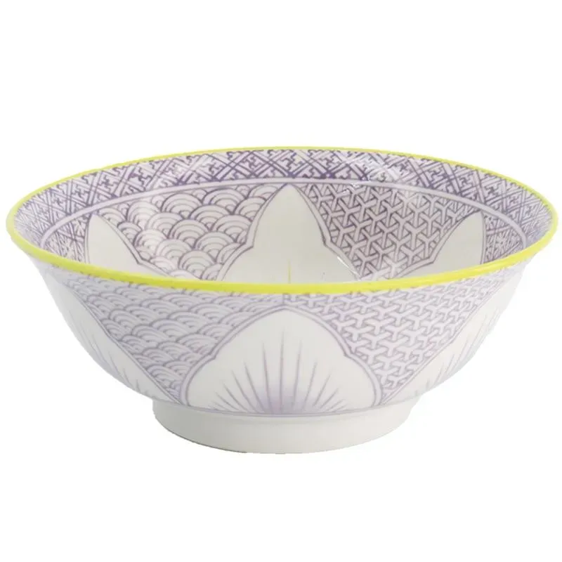 Neo Tokyo Japanese Ramen Porcelain Bowl Purple Lily Flowers ramenbolle 1200 ml