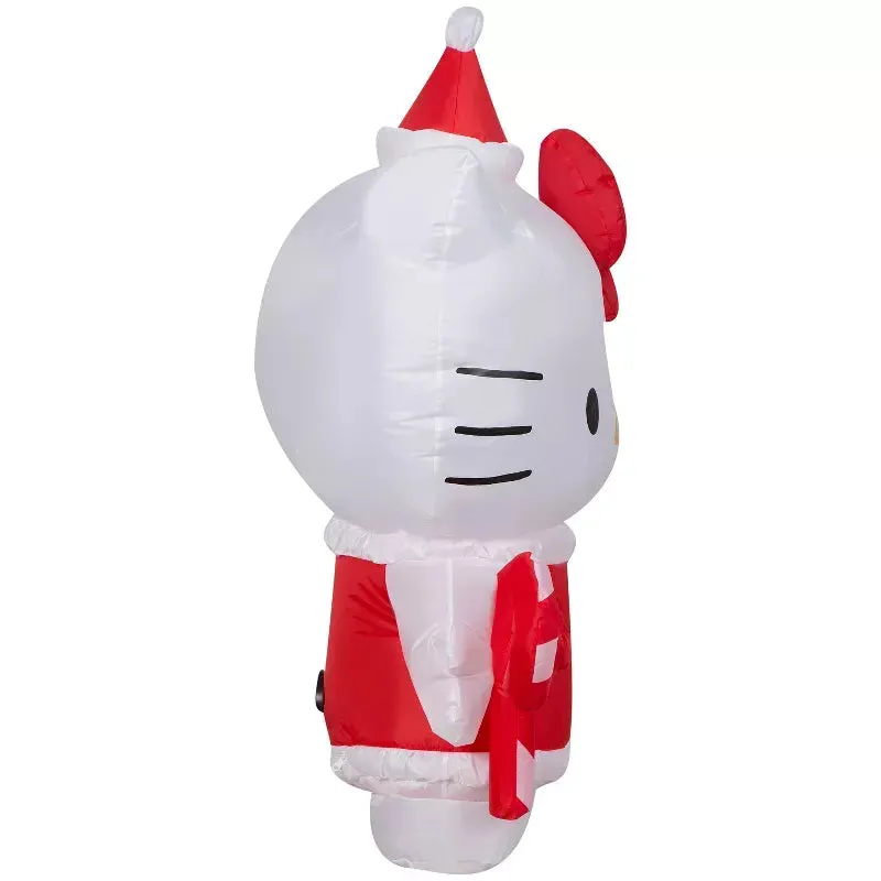 Hello Kitty Holiday Dress oppblåsbar julefigur 3,5 fot med LED-lys