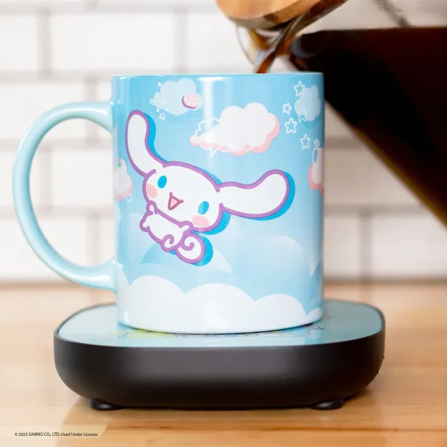 Hello Kitty Cinnamoroll Coffee Mug & Warmer Set krus og koppvarmer