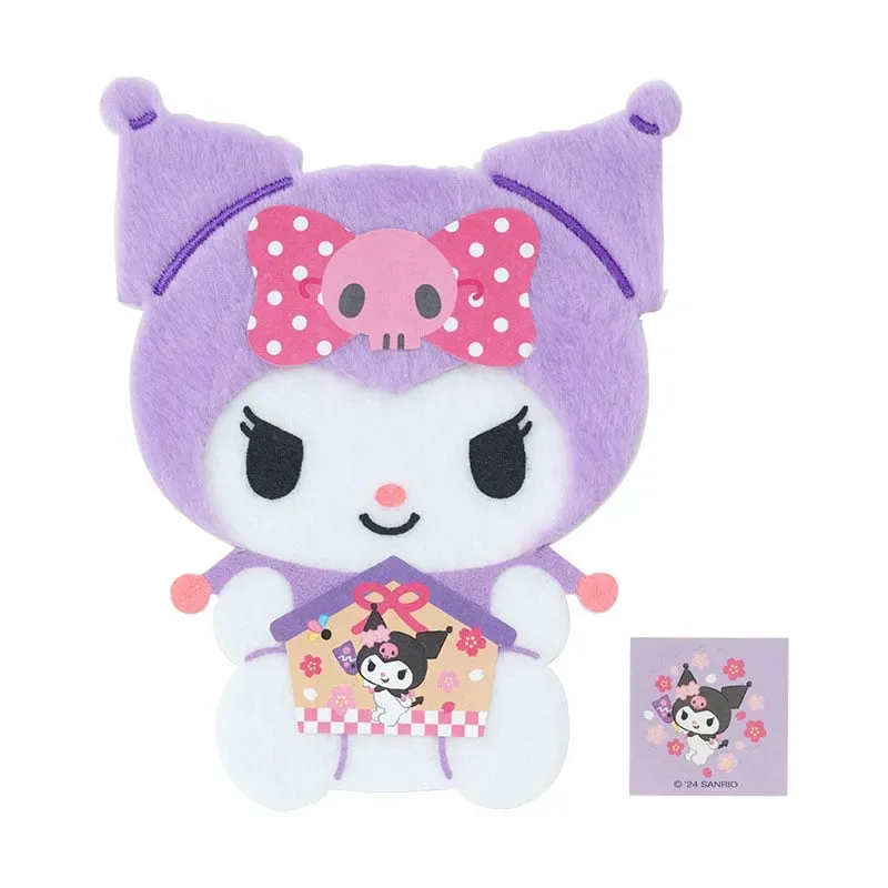 Kuromi Fuzzy gavekonvolutt med klistremerke brodert mykt stoff