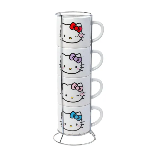 Hello Kitty Winking Hearts 5-Piece Ceramic Mug Stack stablekrus 4 kopper