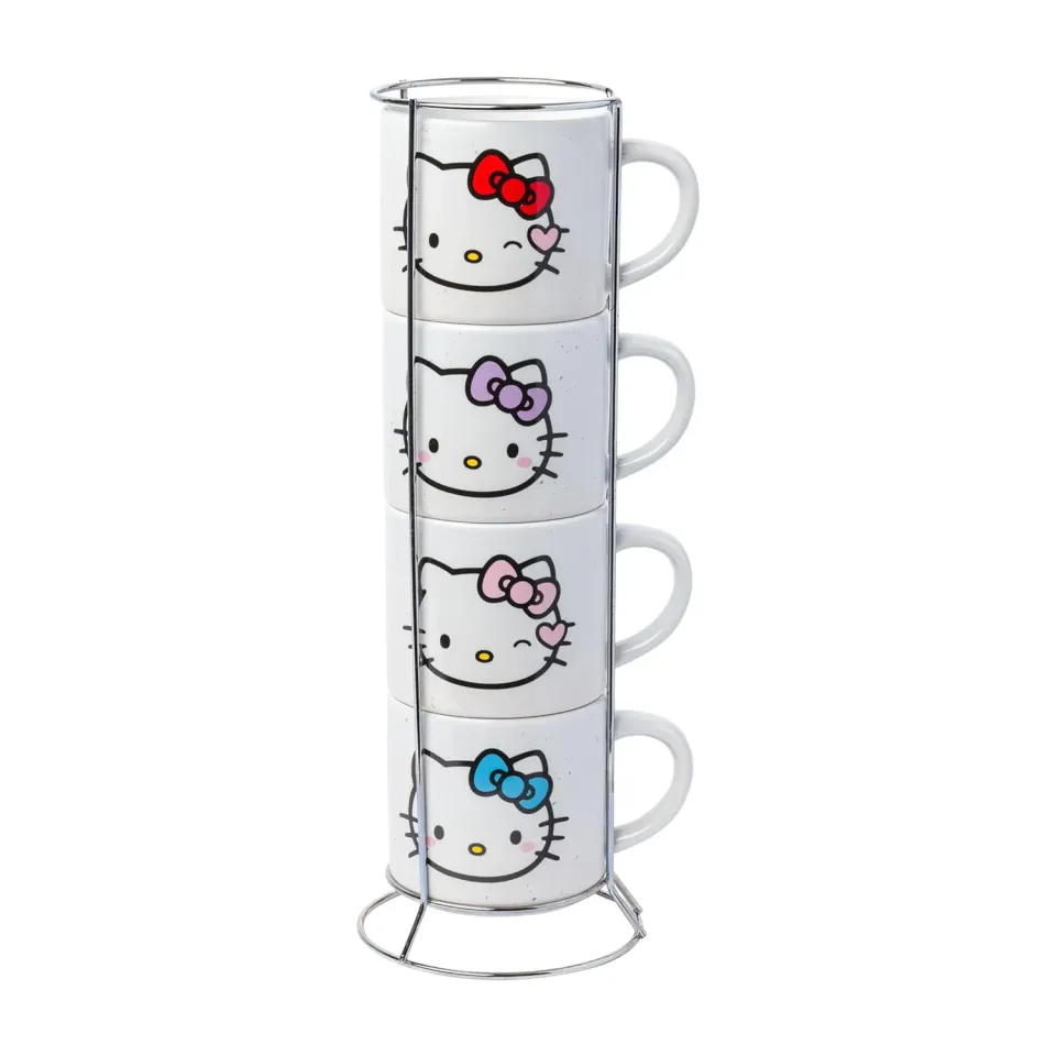 Hello Kitty Winking Hearts 5-Piece Ceramic Mug Stack stablekrus 4 kopper