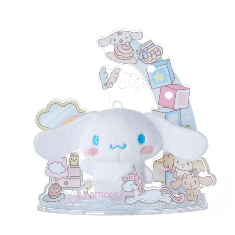 Hello Kitty Cinnamoroll Mini Plush & Acrylic Stand Set plysjsett 2,3 tommer