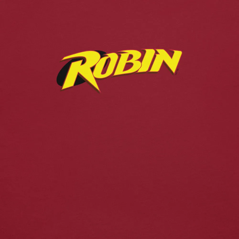 Batman ROBIN (Tim Drake) ‘90s “R” Logo T-skjorte Cardinal eller rød bomull