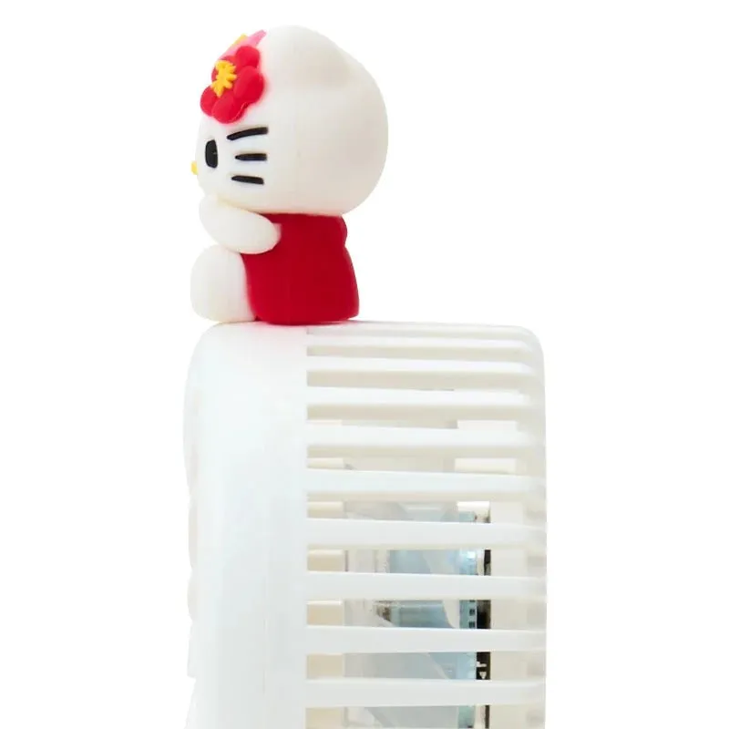 Hello Kitty 2-Way Portable Handy Fan håndvifte hvit USB og batteri