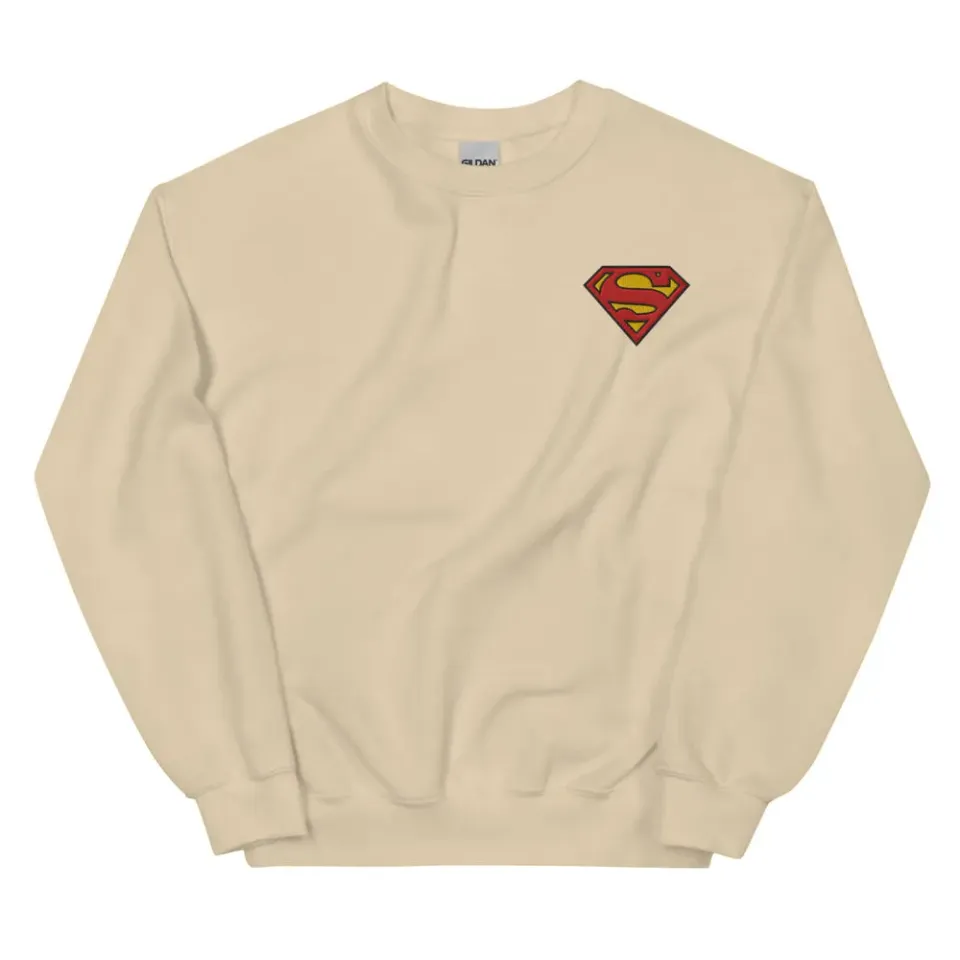 Batman Superman Logo S-Shield sweatshirt navy SM–5XL brodert