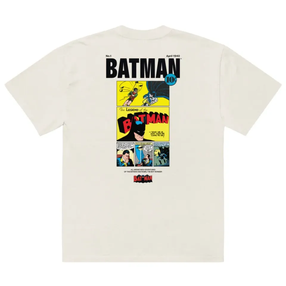 Batman Est. 1939 Oversized Faded T-skjorte Faded Bone
