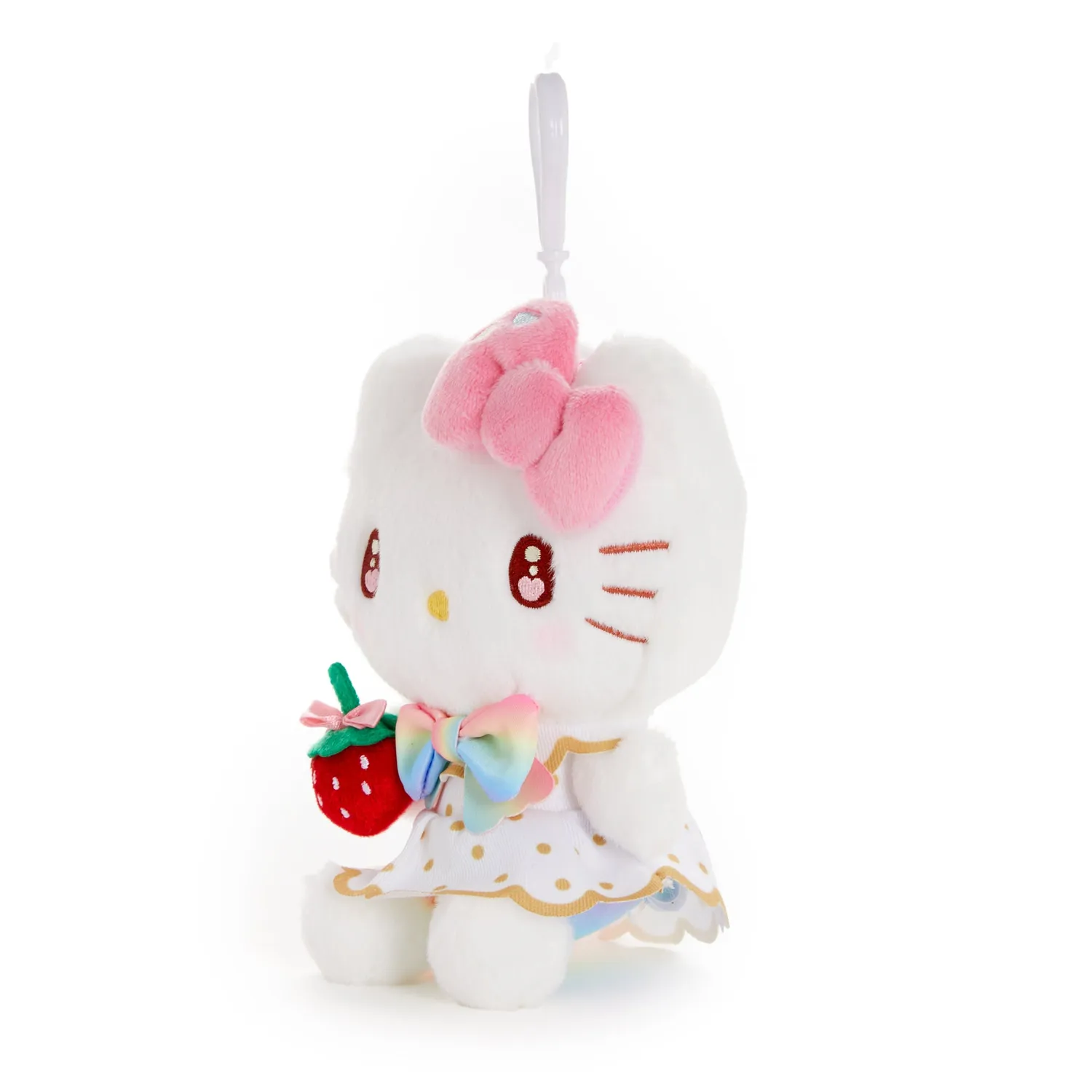 Hello Kitty Strawberry Rainbow Series Plush Mascot Clip klypemaskot