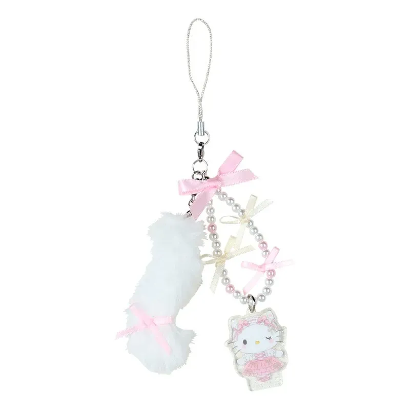 Hello Kitty Ballet Kitten Series Beaded Smartphone Charm mobilanheng