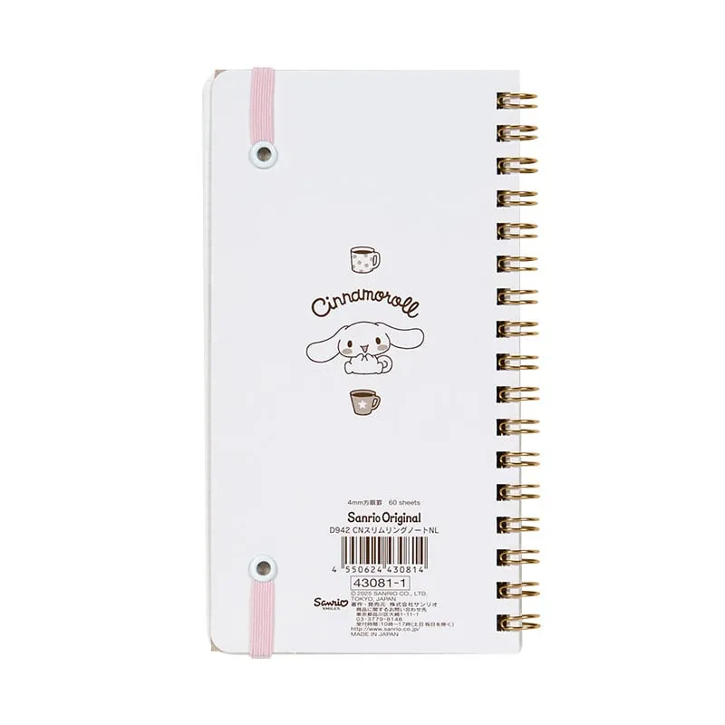 Hello Kitty Cinnamoroll Slim Spiral Notebook notatbok med strikk