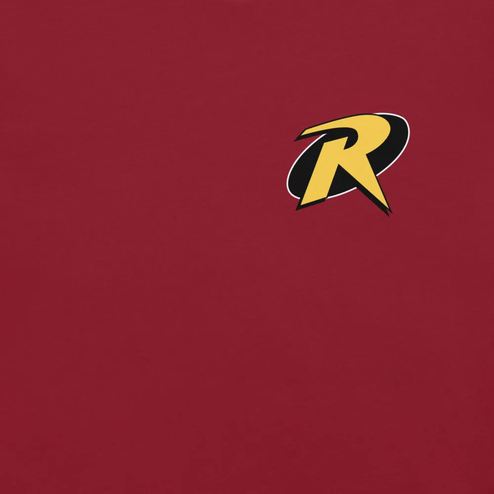 Batman ROBIN (Tim Drake) ‘90s “R” Logo T-skjorte Cardinal eller rød bomull