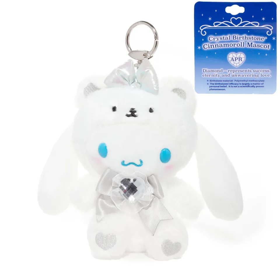Hello Kitty Cinnamoroll Birthstone Mascot Keychain nøkkelring april diamant