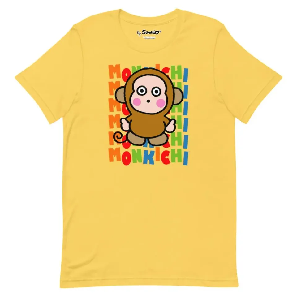 Hello Kitty Monkichi Watashi Wa T-skjorte gul