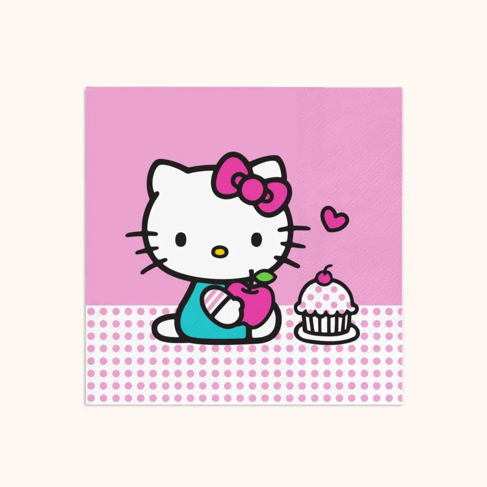 Hello Kitty Pink Dots drikkeservietter 16 stk