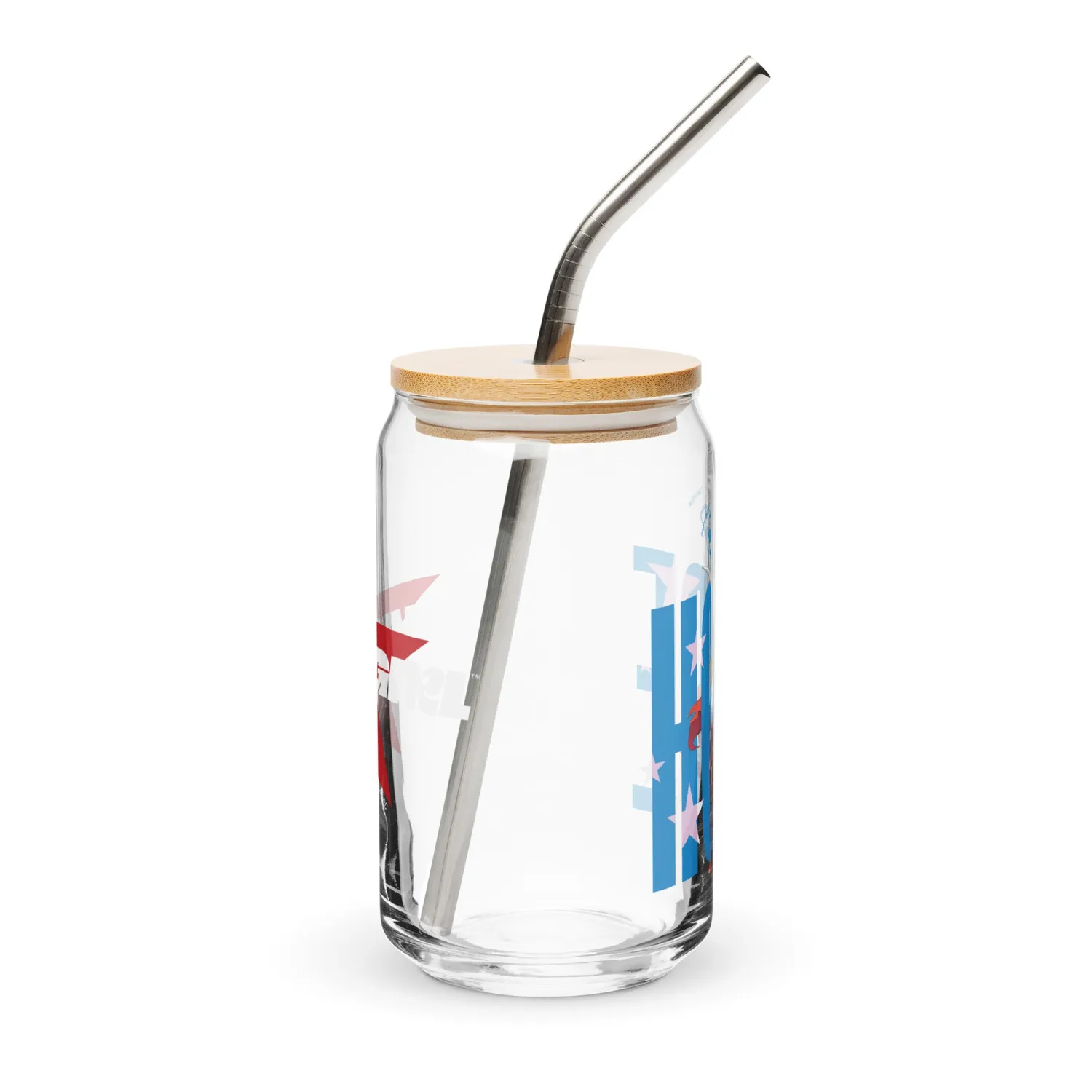Batman Supergirl Hope glass med bambuslokk 473 ml kald drikke