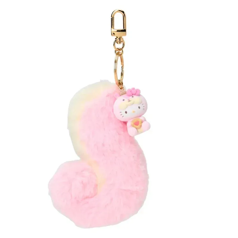 Hello Kitty Fluffy Squirrel veskeanheng plysj med fluffy hale