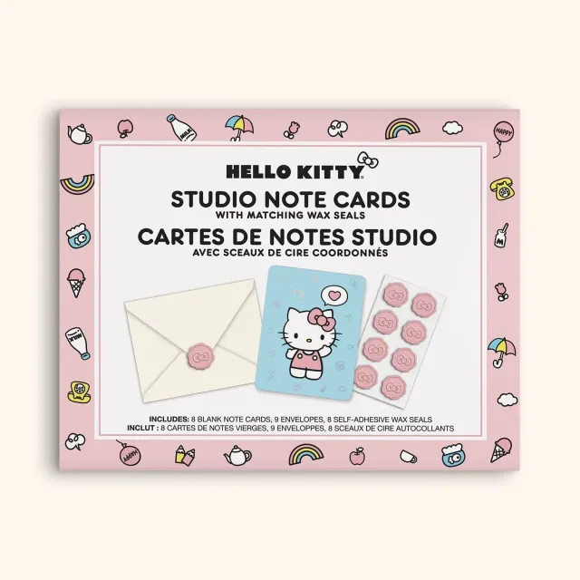 Hello Kitty x Studio Oh! Classic Pink kortsett 25 deler med foliedetaljer