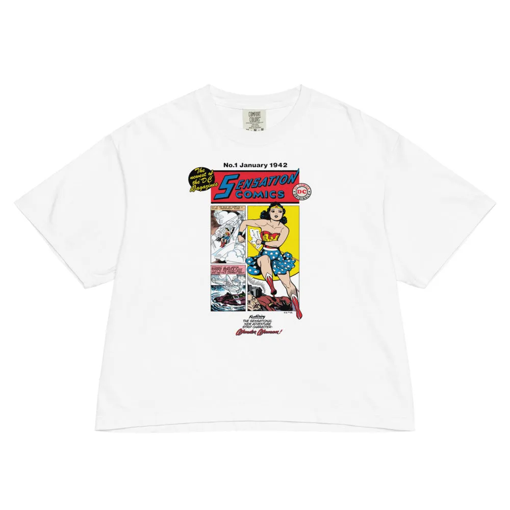 Batman WONDER WOMAN Sensation Comics boxy T-skjorte elfenben