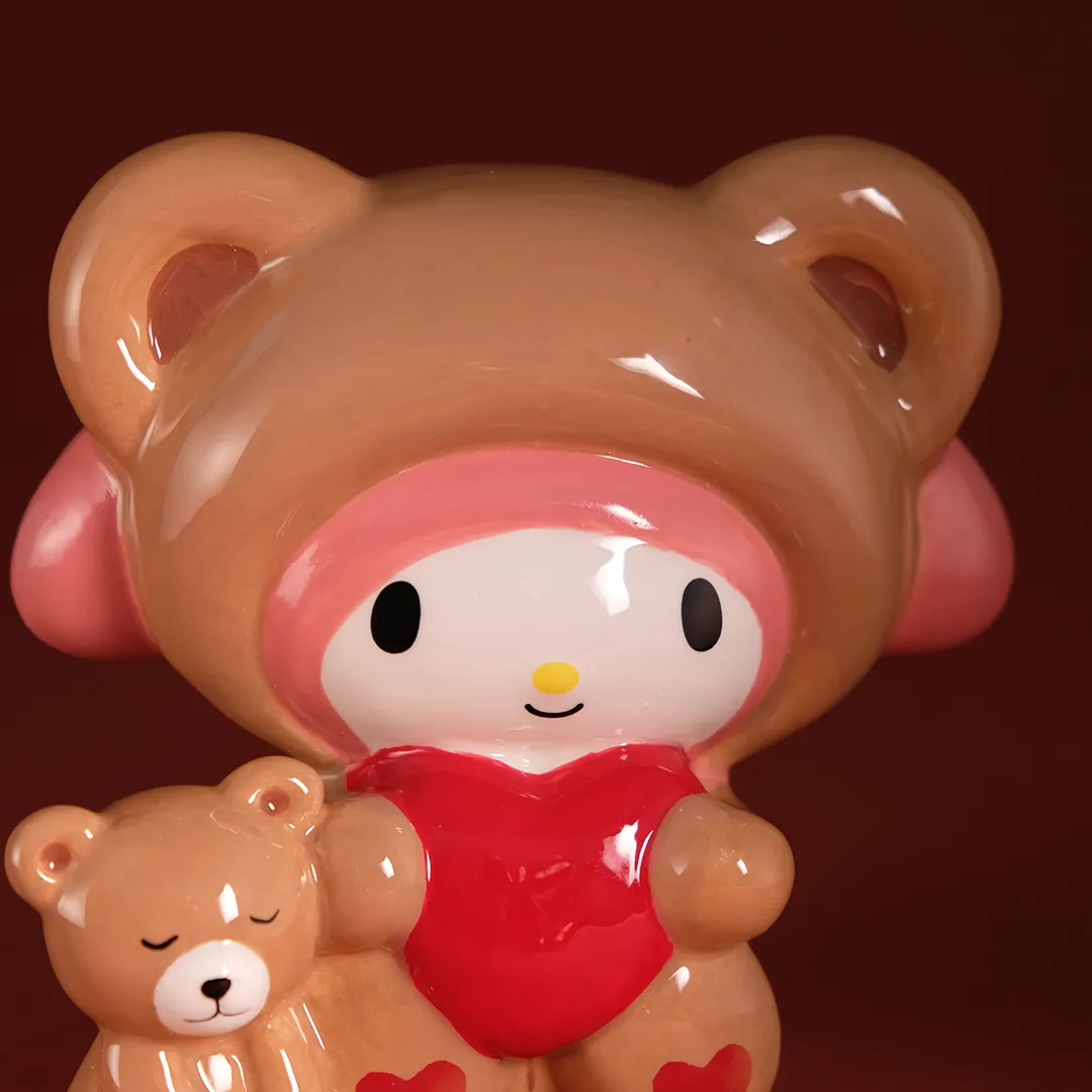 My Melody & Teddy Bear Love keramikkfigur håndmalt