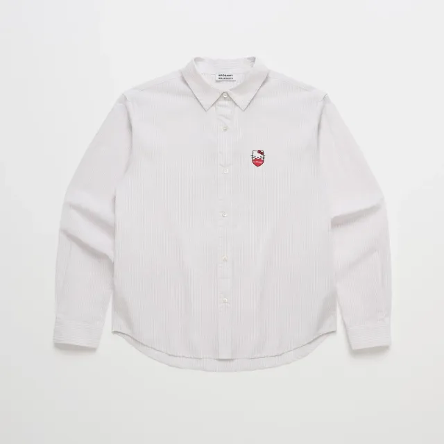 Hello Kitty x Madhappy Long Sleeve Button Down Shirt skjorte hvitstripet