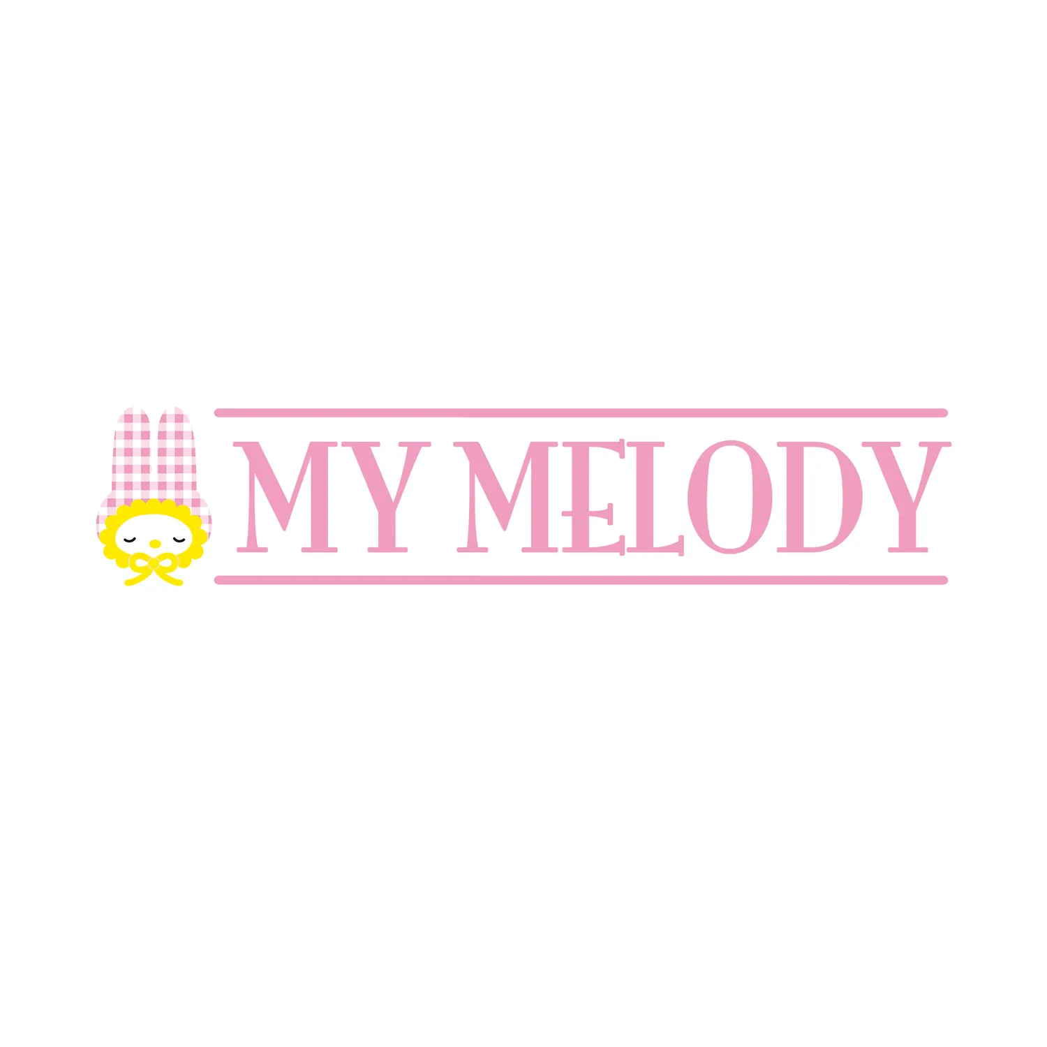 Hello Kitty My Melody Gingham Logo Tee t-skjorte svart bomull