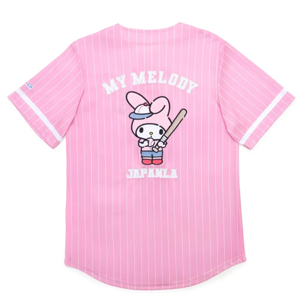 Hello Kitty My Melody Baseball Jersey baseballtrøye rosa XS–3XL broderi