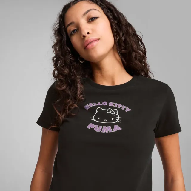 Hello Kitty x PUMA Graphic Baby Tee T-skjorte Puma Black bomull