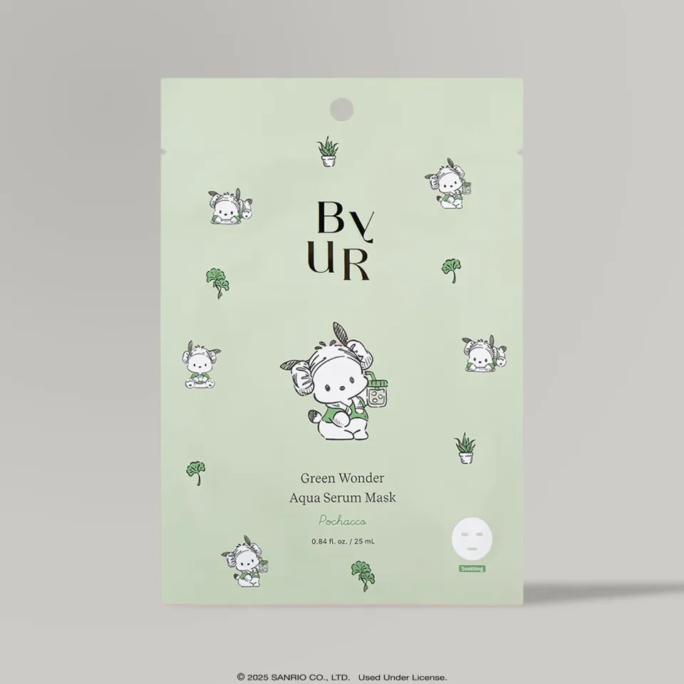 Hello Kitty Pochacco x ByUR Green Wonder Aqua Serum Mask 1 stk vegansk
