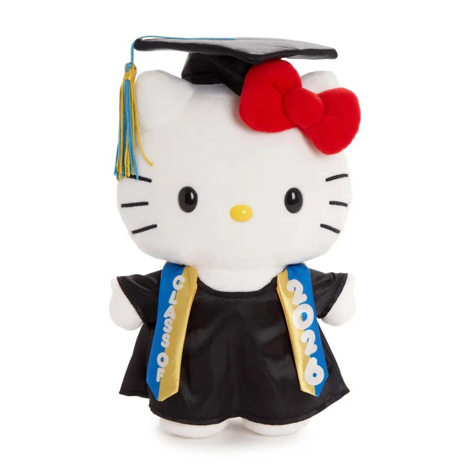 Hello Kitty 9" Cap and Gown Graduation Plush bamse blå