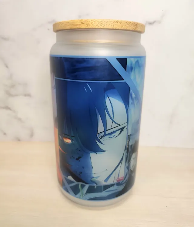 Anitaku Jinwoo 16oz glasskopp med bambuslokk