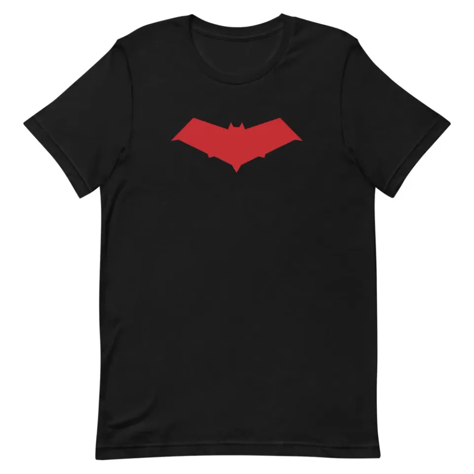 Batman Red Hood Logo T-skjorte svart unisex bomull