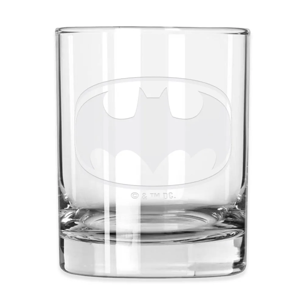 Batman Logo Engraved Rocks-glass sett 25 oz, gravert