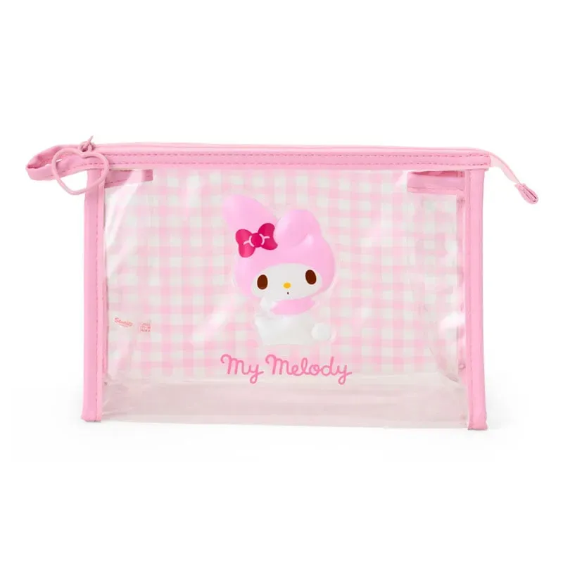 My Melody Clear Gingham Zipper Pouch gjennomsiktig trekantpung