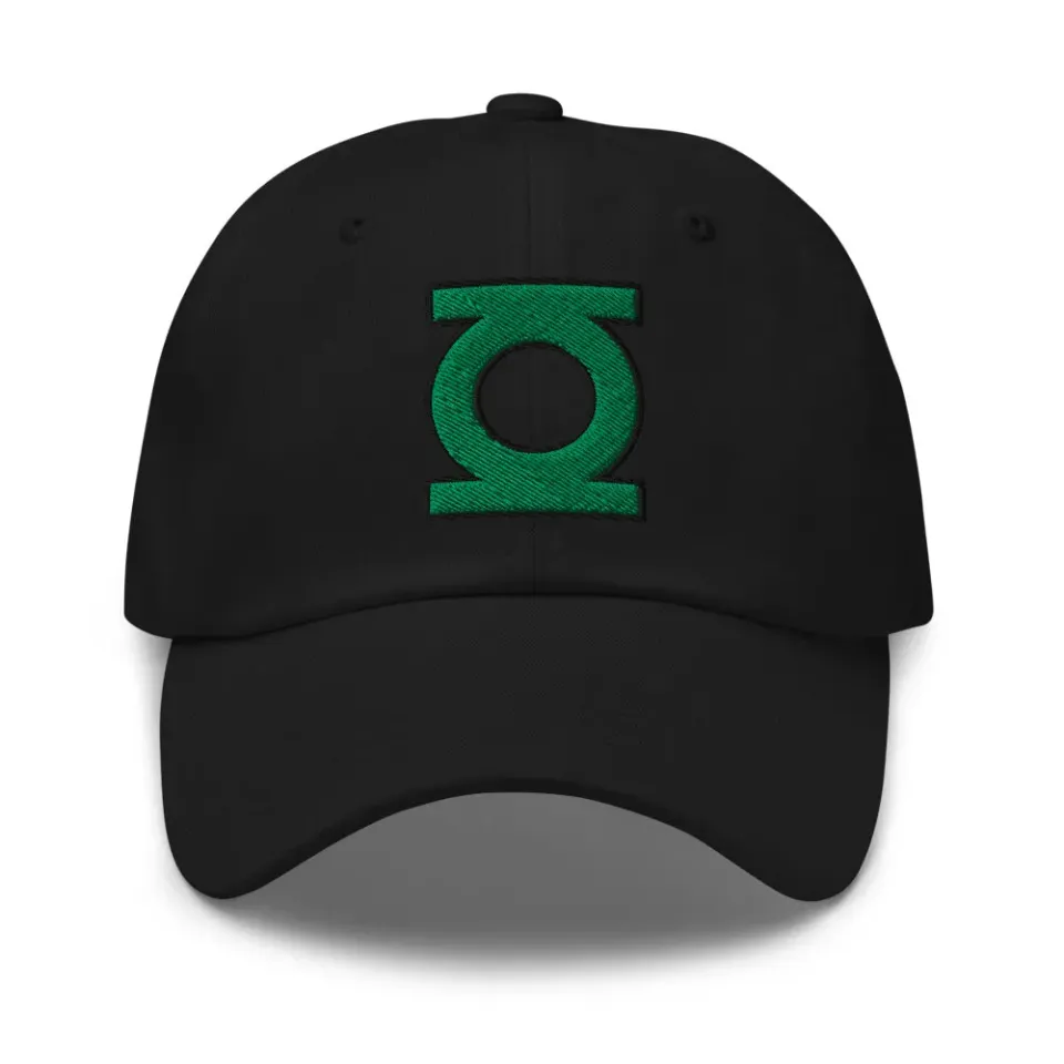 Batman Green Lantern Power Battery Caps svart brodert