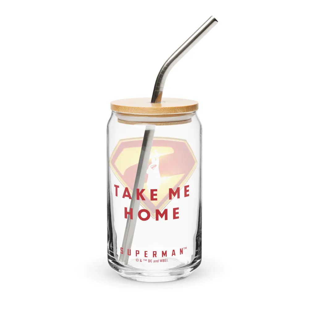 Batman SUPERMAN (2025 Movie) Take Me Home glass med lokk 473 ml