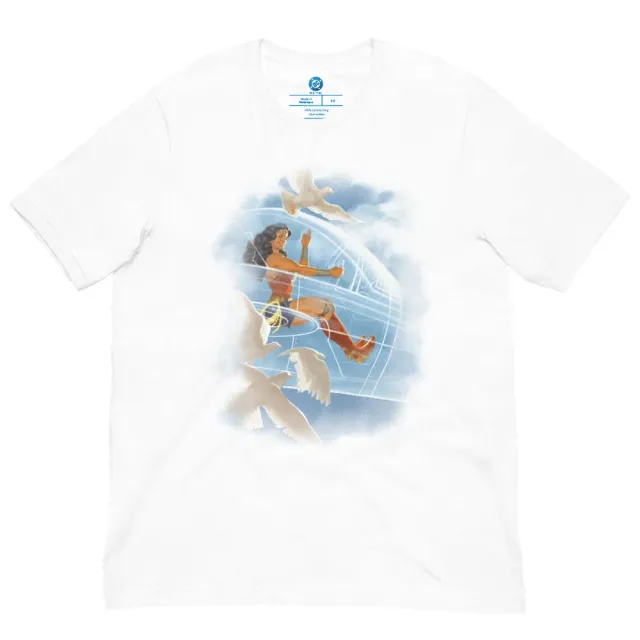 Batman Wonder Woman Invisible Jet t-skjorte hvit