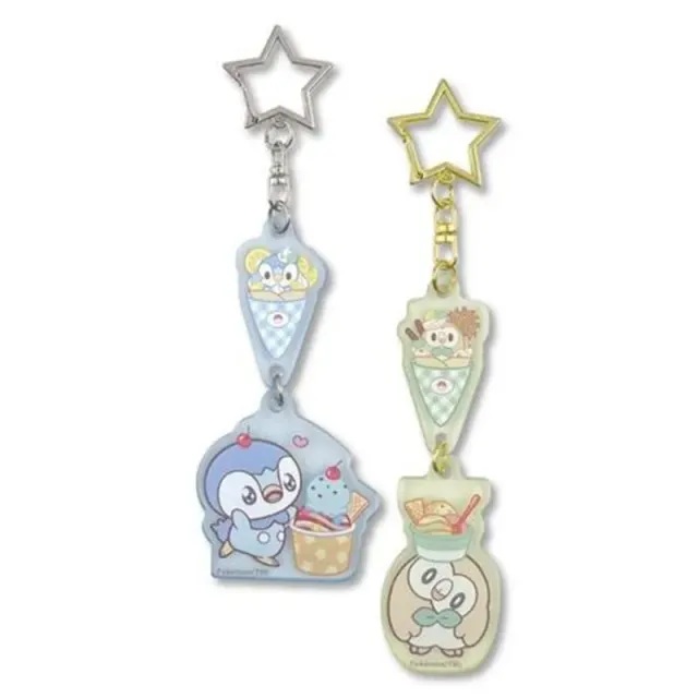 Neo Tokyo Pokémon Sweets Shop Piplup & Rowlet Peaceful akrylnøkkelring sett 10 cm