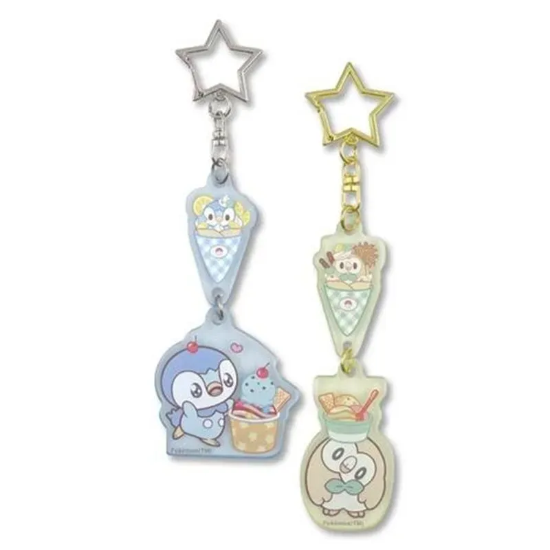 Neo Tokyo Pokémon Sweets Shop Piplup & Rowlet Peaceful akrylnøkkelring sett 10 cm