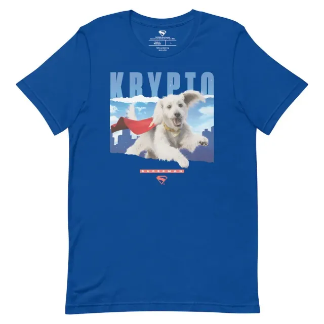 Batman Superman (2025 Movie) Krypto T-skjorte True Royal, bomull