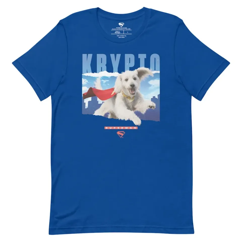 Batman Superman (2025 Movie) Krypto T-skjorte True Royal, bomull