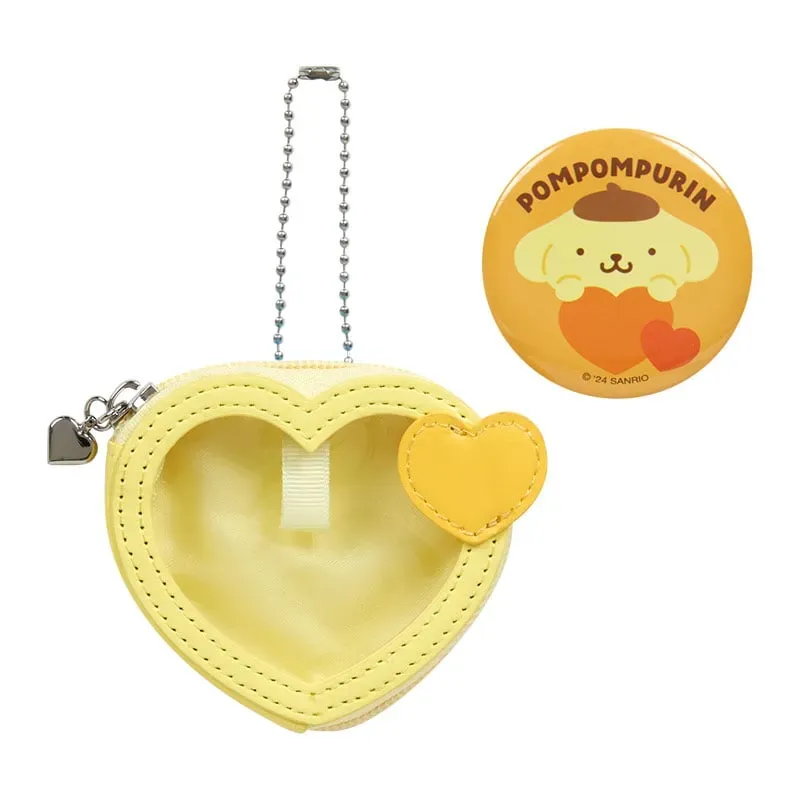Hello Kitty Big Heart Series Pompompurin Mini Pouch and Pin Set liten veske med pin