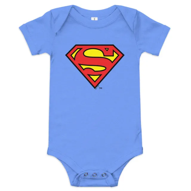 Batman SUPERMAN Logo babybody – Blue, 3–6 m