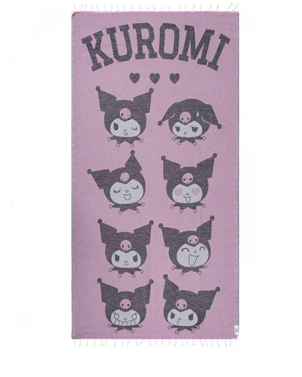Kuromi x Sand Cloud Beach Towel Cheeky strandhåndkle rosa økologisk bomull