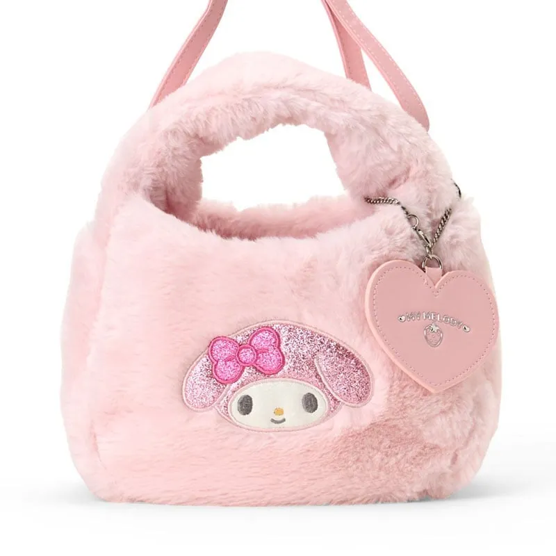 Hello Kitty My Melody Plush Boa Crossbody Bag skulderveske