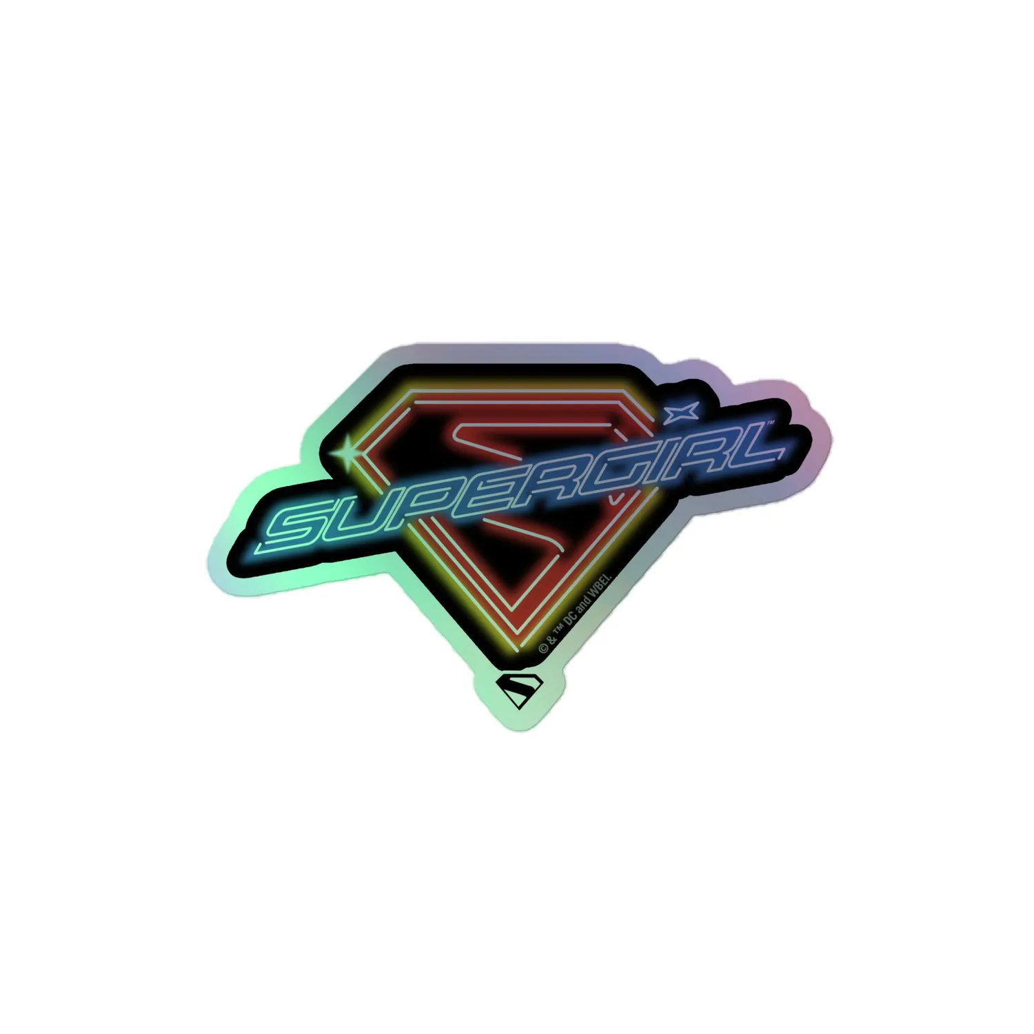 Batman SUPERGIRL (2026 Movie) Holographic Sticker Neon Logo