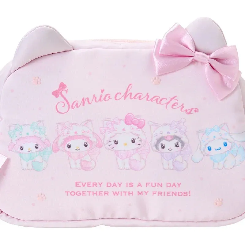 Sanrio Characters Milky Kitten glidelåspung med avtakbar sløyfe