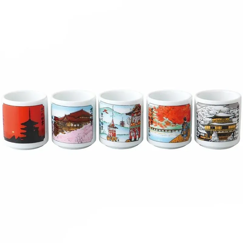 Neo Tokyo Four Seasons of Kyoto guinomi sakekopp-sett 5 deler